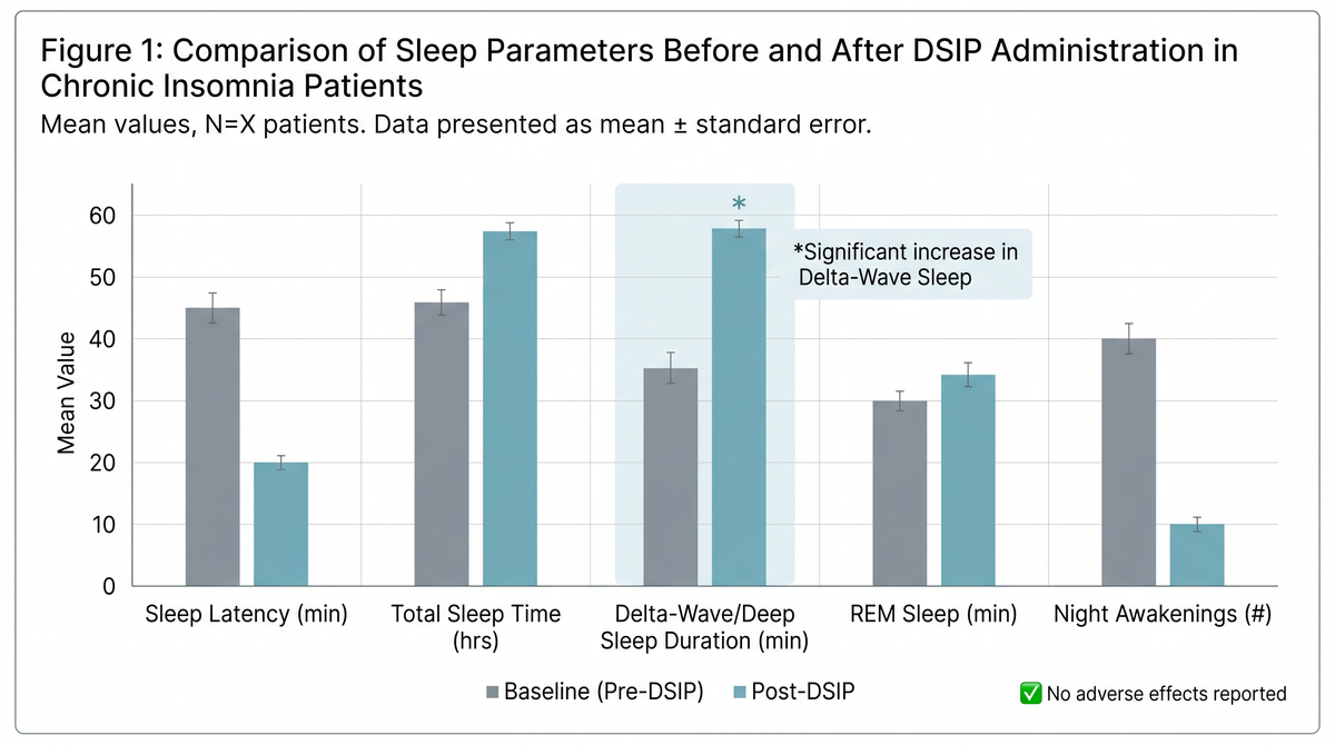 Sleep parameters before and after DSIP